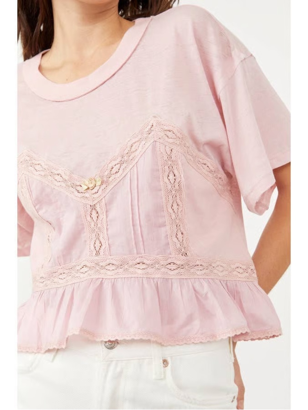 Free People Fall In Love Tee | Lilac Wine | XL - Picture 2 of 3